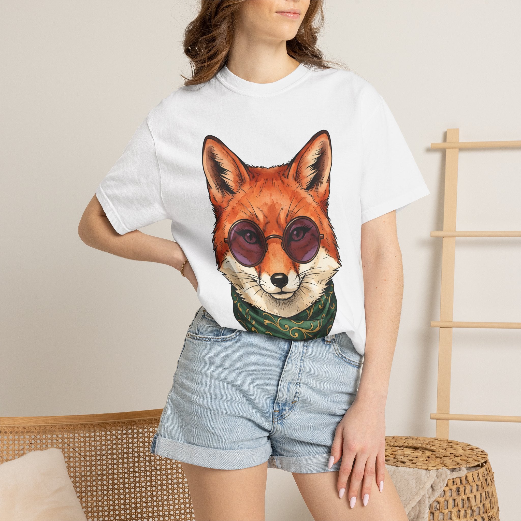 Fox Face Shirt Moms Animal Gift Women Boho Tee Fox T-Shirt Mother Fan Vixen Tshirt Wildlife Graphic Vintage Sunglasses Tshirt