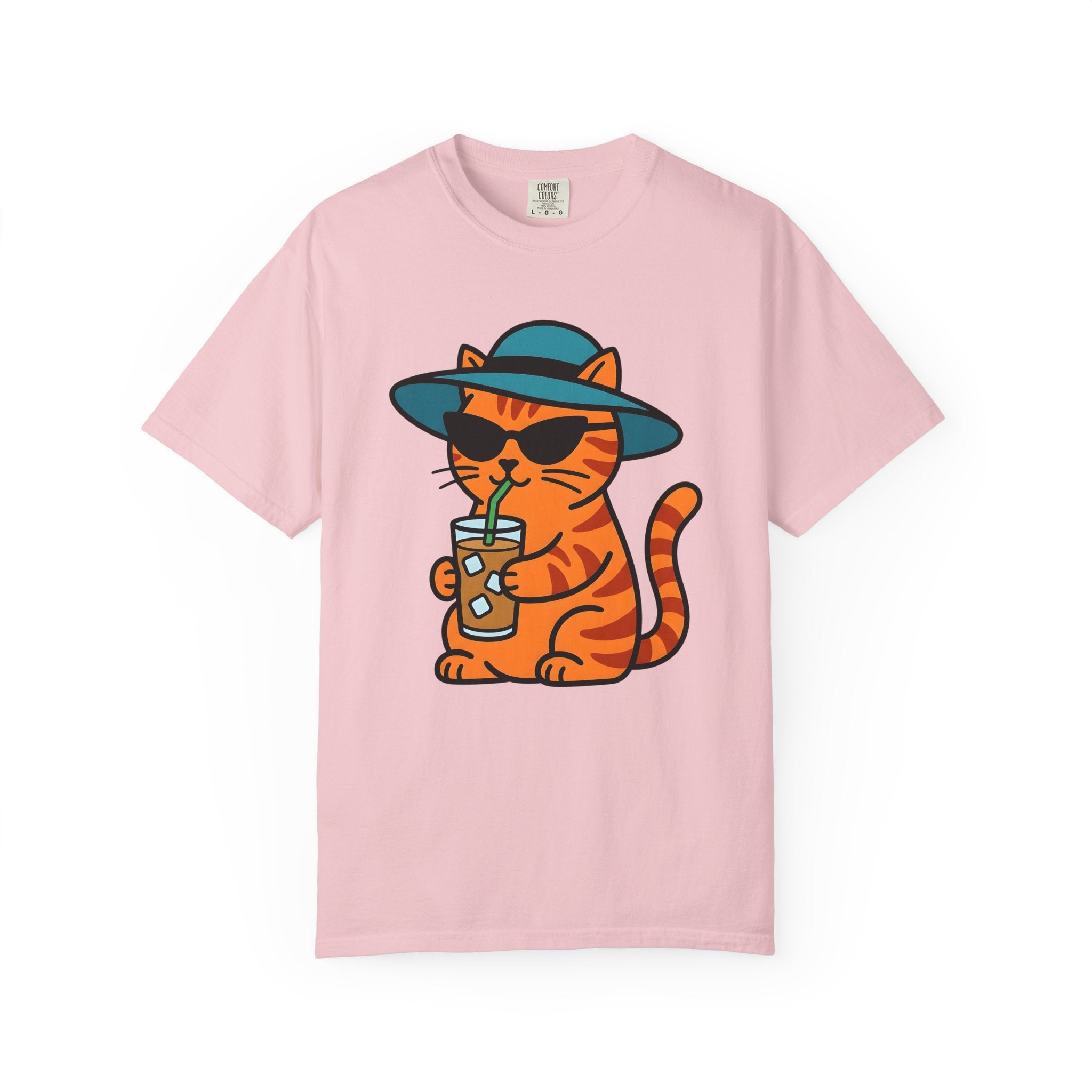 Cat Shades Shirt Animals Beach Gift Women Comic Tee Sunglasses T-Shirt Pet Fan Cartoon Tshirt Coastal Graphic Chibi Cold Brew Tshirt