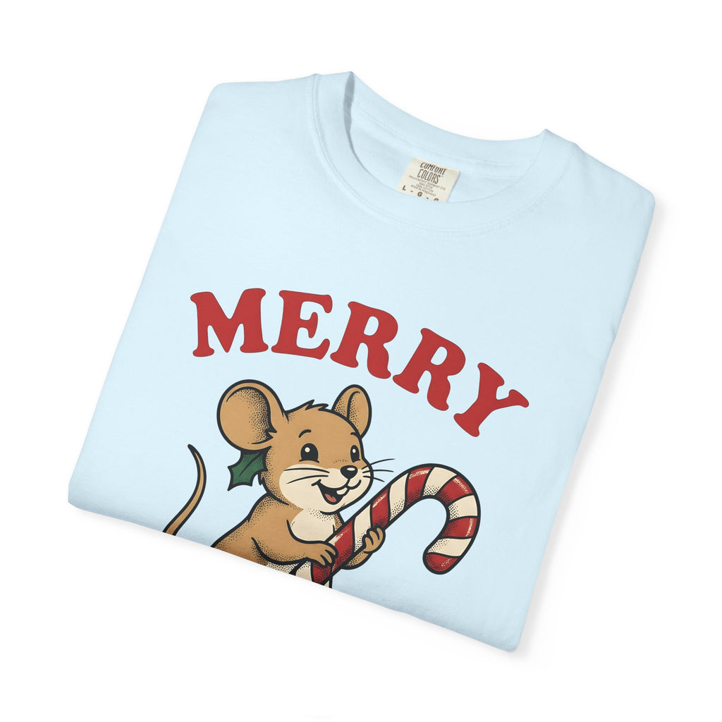 Rodent Candy Cane Shirt Christmas Wildlife Gift Women Comic Tee Mouse T-Shirt Xmas Fan Cartoon Tshirt Wildlife Graphic Sketch Ivy Tshirt