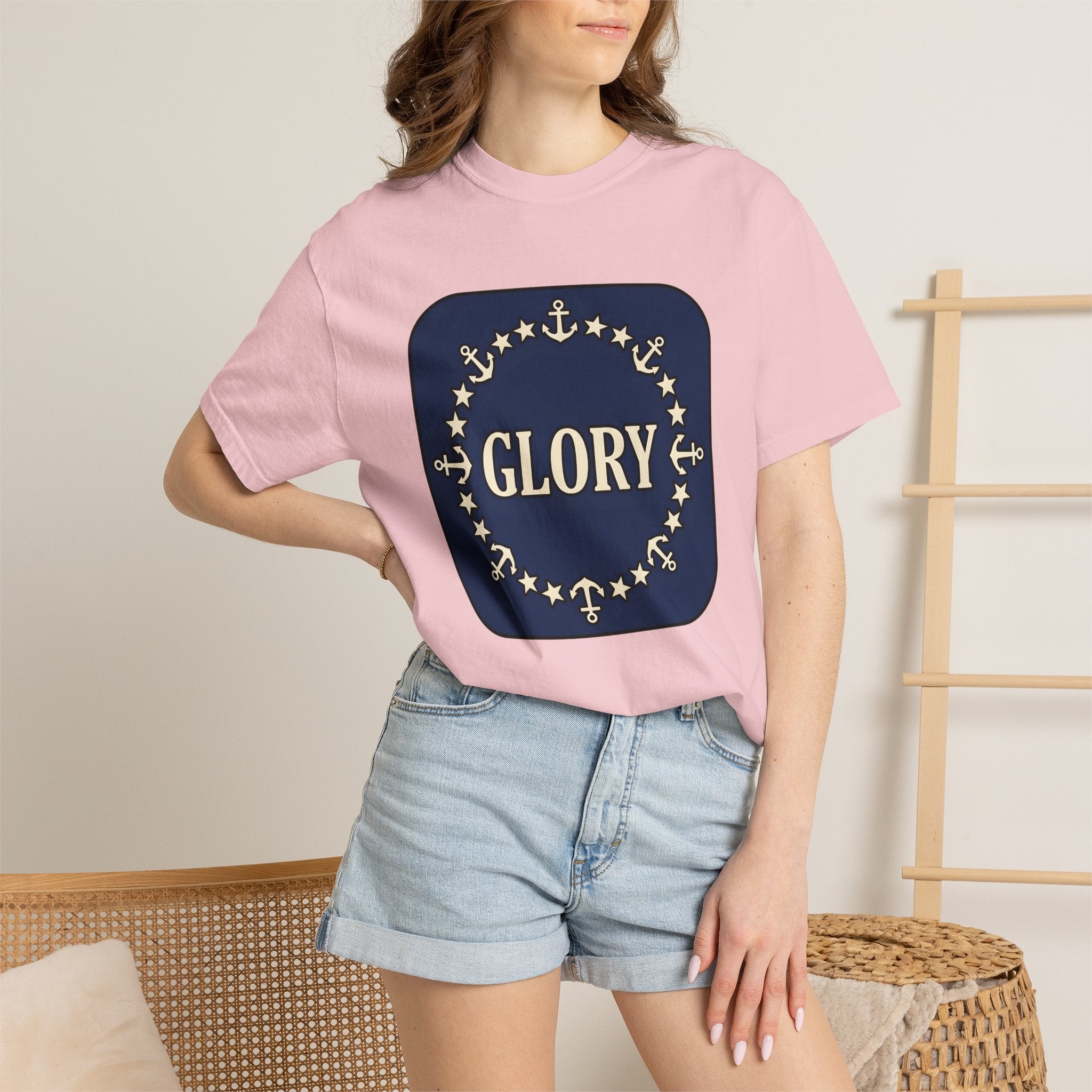 Anchor Star Circle Shirt 4th Of July Military Gift Women Patriotic Tee Symbol T-Shirt Independence Fan American Tshirt Soldier Graphic