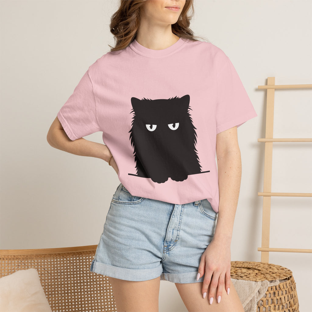 Soft Black Feline Shirt Cat Creature Gift Women Sleek Tee Cat T-Shirt Kitty Fan Feline Tshirt Animal Graphic Trendy Whisker Lines Tshirt