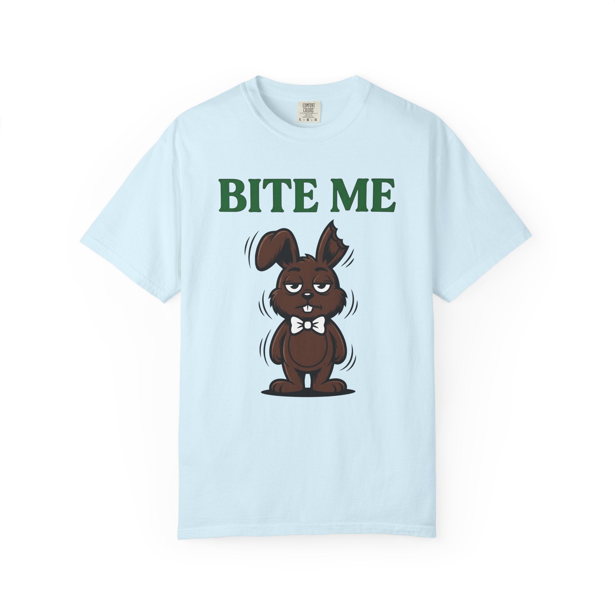 Chocolate Bunny Shirt Easter Humor Gift Women Cartoon Tee Easter Bunny T-Shirt Easter Fan Comic Tshirt Funny Graphic Vintage Bow Tie Tshirt
