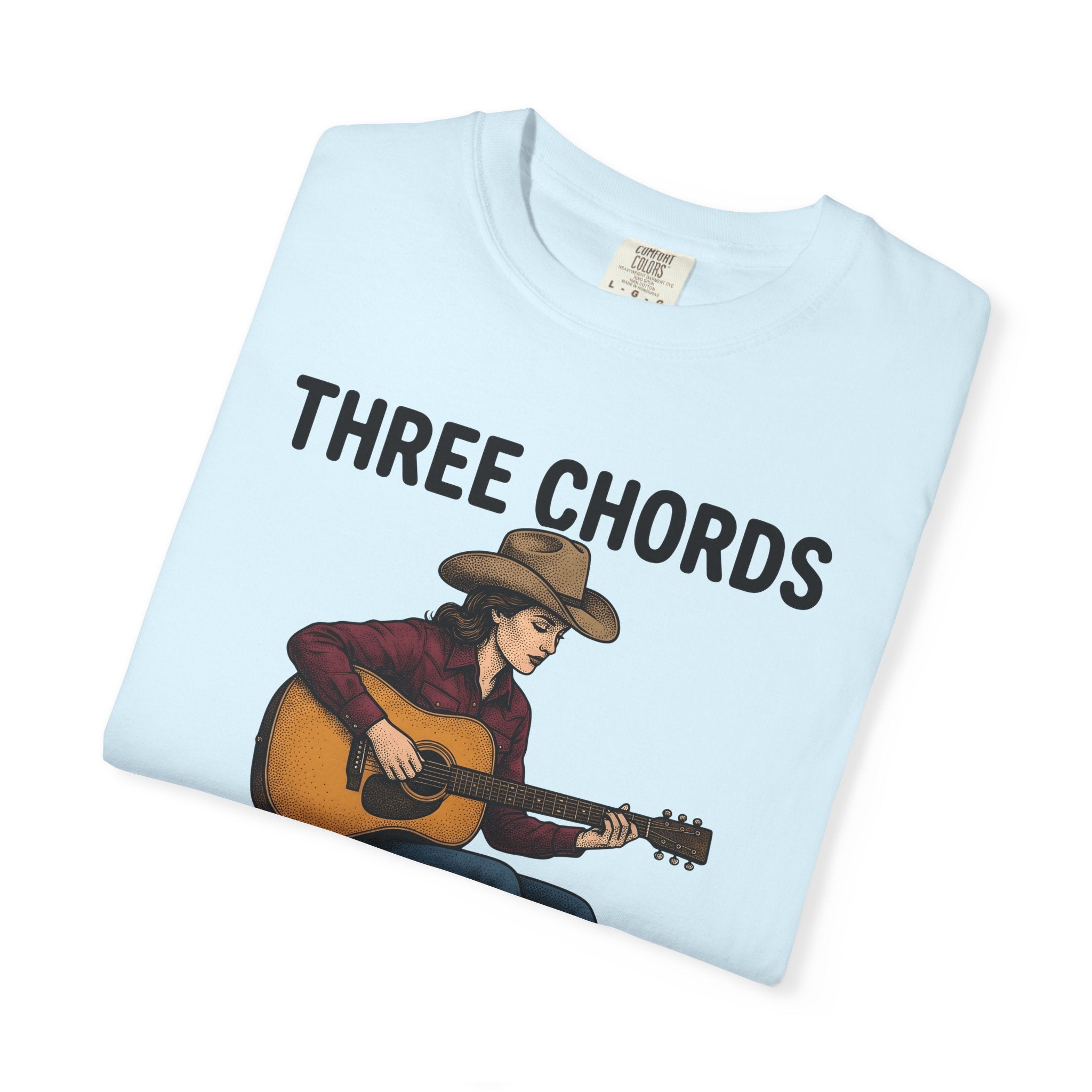 Cowgirl Guitar Shirt Cowgirl Music Gift Women Vintage Tee Guitar T-Shirt Cowboy Fan Retro Tshirt Music Illustration Hand Drawn Cowboy Hat
