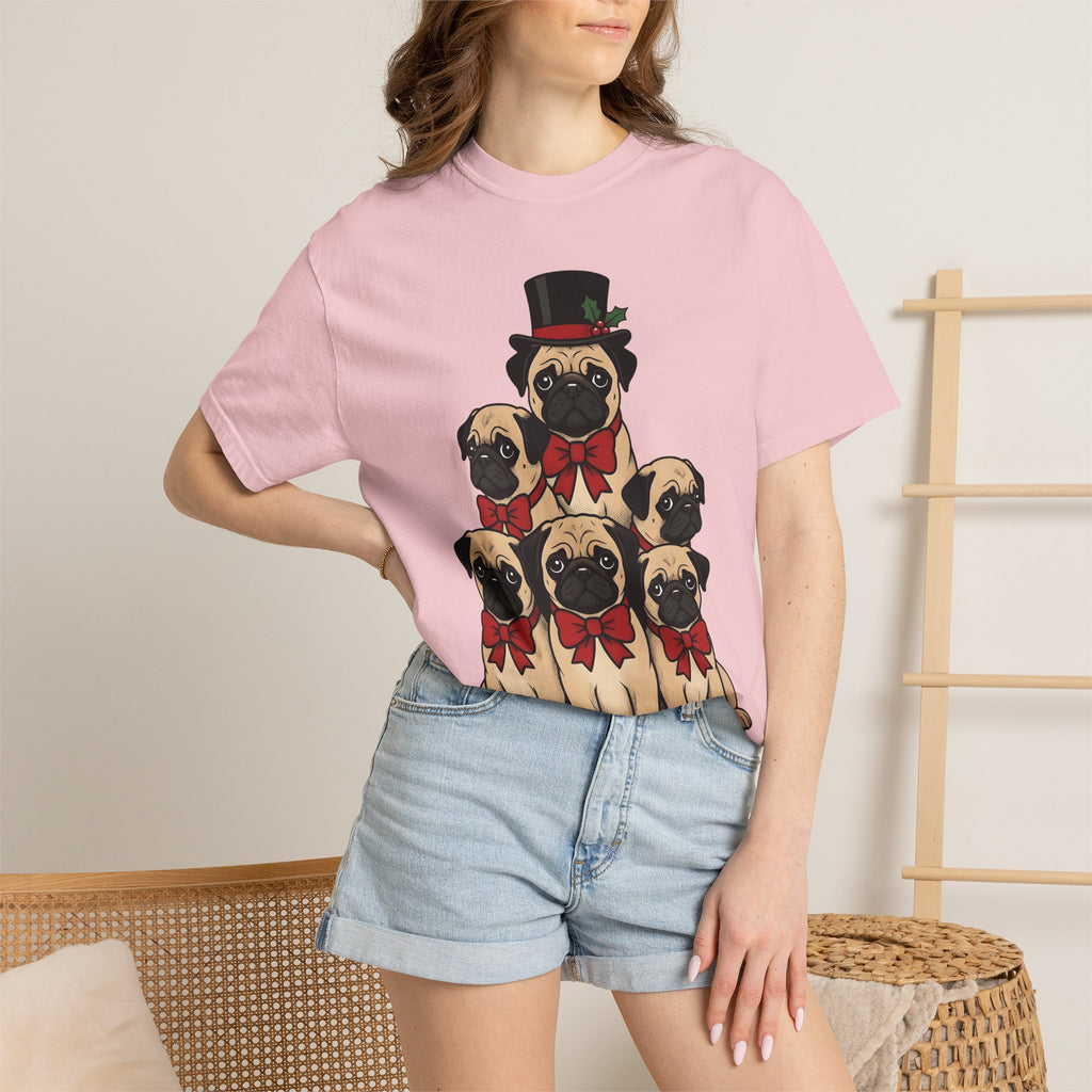 Pug Dogs Shirt Dog Seasonal Gift Women Animated Tee Pug T-Shirt Dog Fan Cartoon Tshirt Holiday Graphic Old School Fancy Hat Tshirt