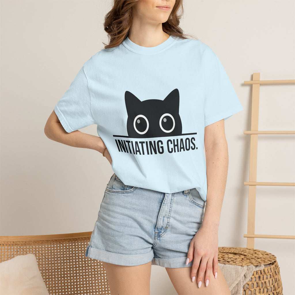Kitty Face Shirt Cat Comedy Gift Women Basic Tee Cat T-Shirt Cat Fan Simple Tshirt Humor Graphic Current Wide Eyes Tshirt