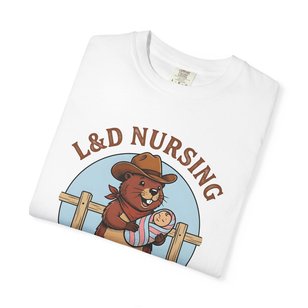 Cowboy Beaver Shirt Nurses Animal Gift Women Cartoon Tee Beaver T-Shirt Nurse Enthusiast Funny Tshirt Wildlife Graphic Vintage Baby Tshirt