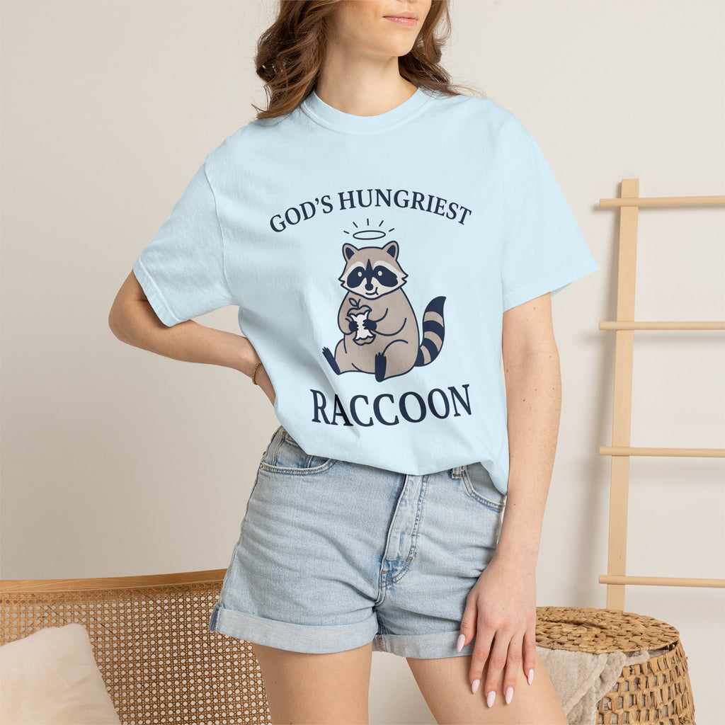 Raccoon Graphic Shirt Funny Animal Gift Women Cartoon Tee Trash Panda T-Shirt Humor Fan Cute Tshirt Wildlife Graphic Minimalist Halo Tshirt