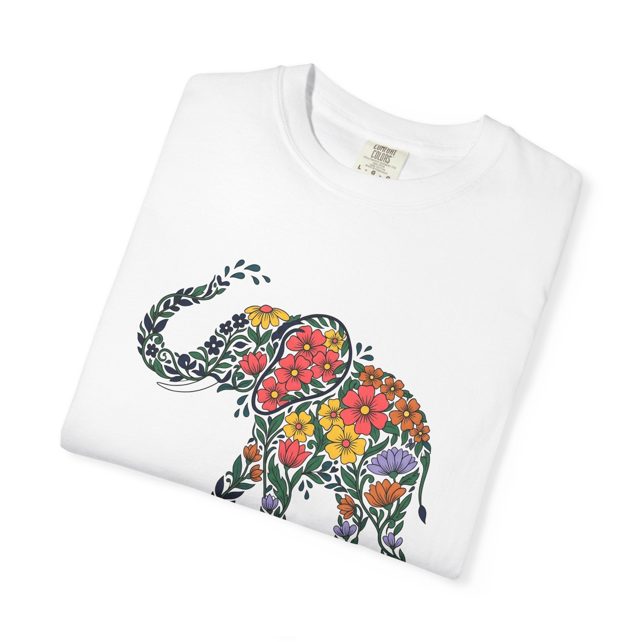 Floral Pachyderm Shirt St. Valentine's Day Critter Gift Women Vintage Tee Elephant T-Shirt Valentine Fan Retro Tshirt Animal Graphic