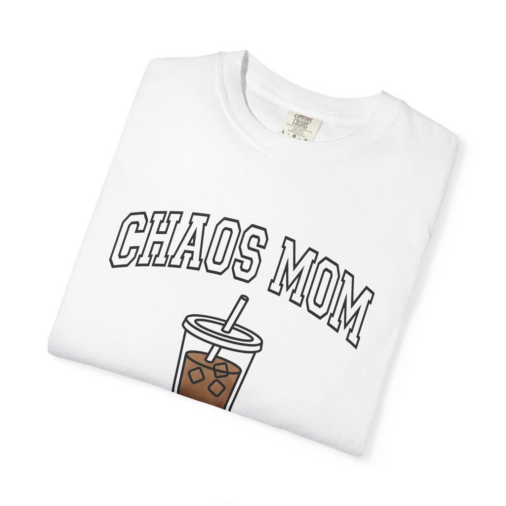 Iced Coffee Cup Shirt Mom Coffee Gift Women Bold Graphic Tee Cold Brew T-Shirt Mother Fan Caffeinated Graphic Minimalist Ice Cubes Tshirt