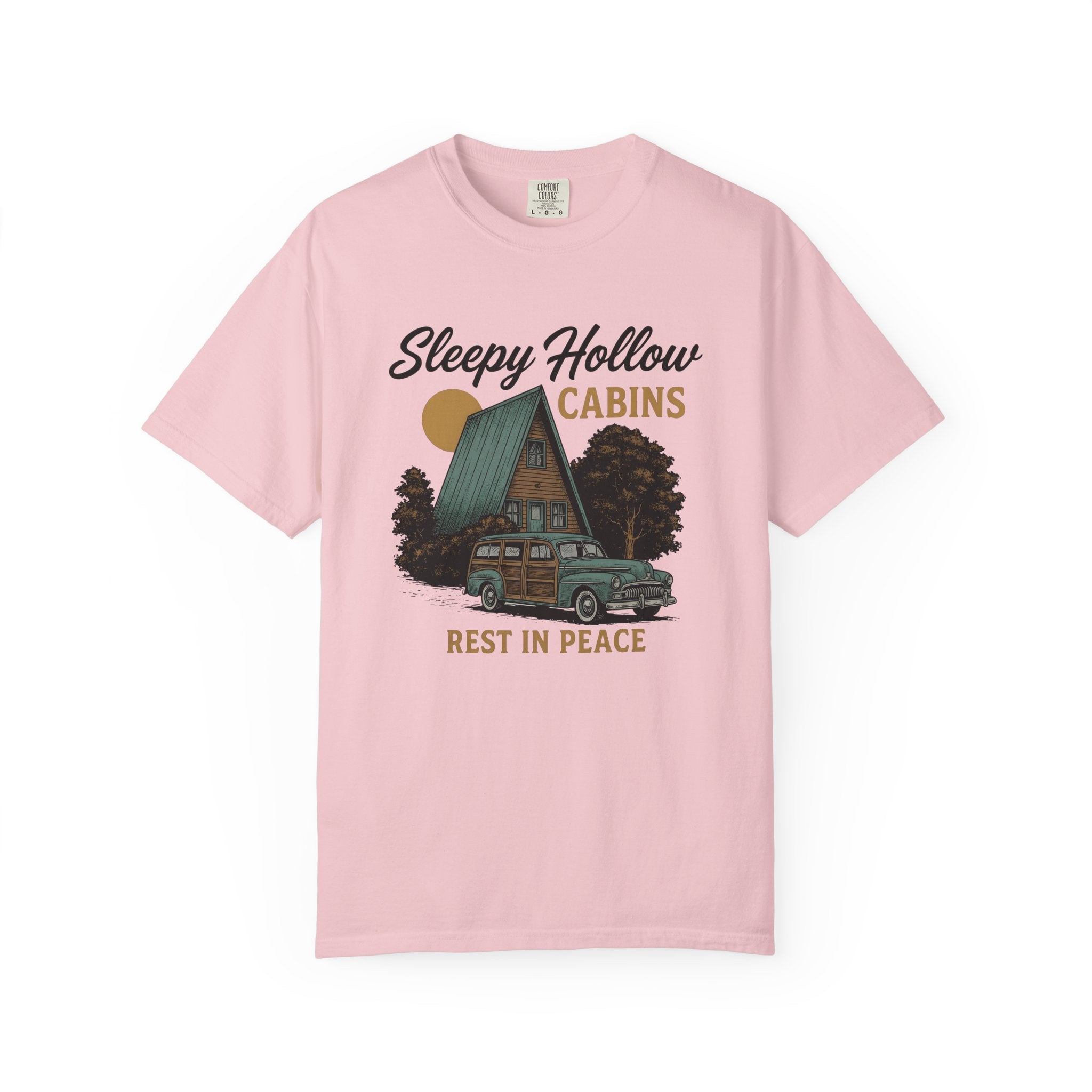 Cabin Car Shirt Halloween Spooky Gift Women Vintage Tee Rv T-Shirt Horror Fan Creepy Graphic Creepy Illustration Retro Tree Tshirt