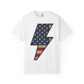 Lightning Strike Shirt America Freedom Gift Women Line Art Tee Thunderbolt T-Shirt American Fan Illustration Graphic Cartoon Star Symbols