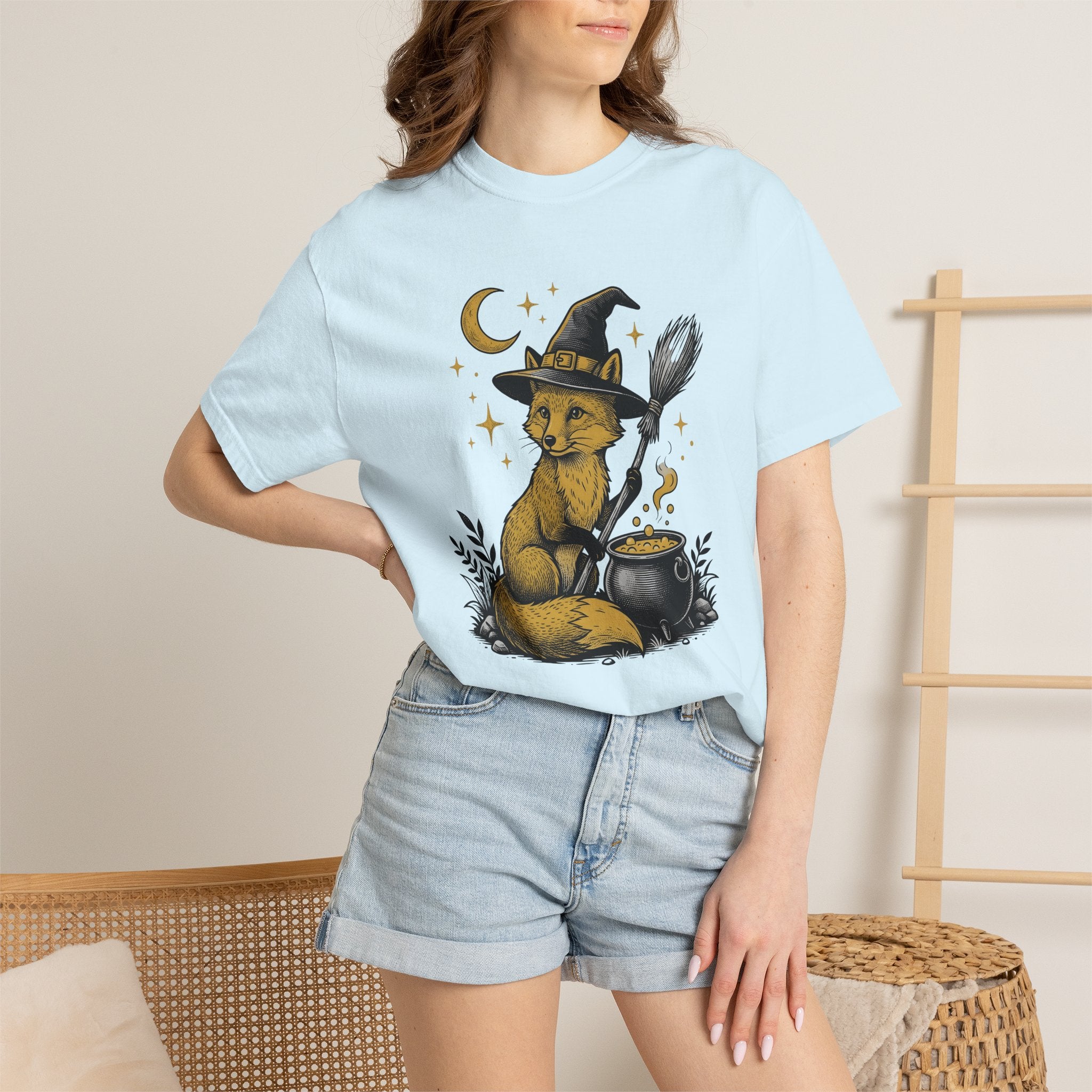Magic Fox Shirt Halloween Creature Gift Women Retro Tee Fox T-Shirt Horror Fan Kitschy Tshirt Monster Graphic Sketch Pot Tshirt