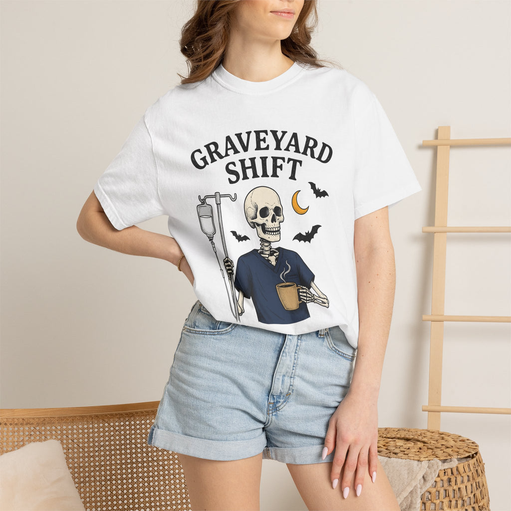 Skeleton Nurse Shirt Nurses Halloween Gift Women Cartoon Tee Bone T-Shirt Nursing Enthusiast Comic Tshirt Spooky Graphic Retro Coffee Mug