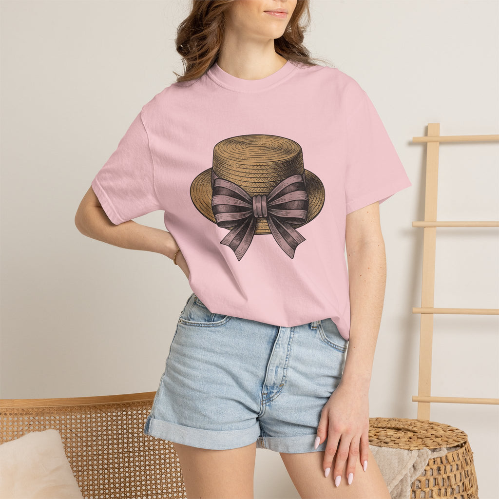 Summer Hat Shirt Easter Outfit Gift Women Farmhouse Tee Sunhat T-Shirt Easter Fan Rustic Tshirt Clothing Graphic Cartoon Sash Tshirt