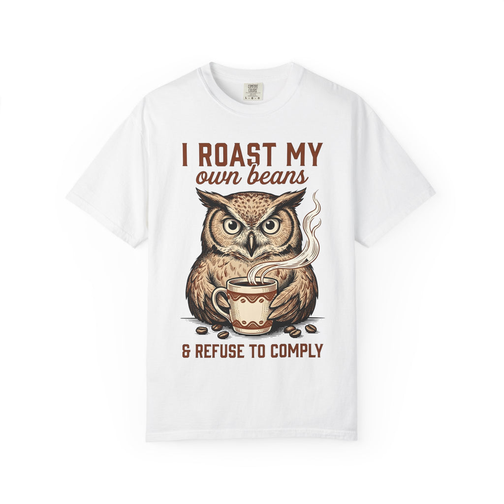 Owl Drink Cup Shirt Coffee Critter Gift Women Classic Tee Mug T-Shirt Coffee Fan Vintage Tshirt Animal Graphic Doodle Coffee Seeds Tshirt