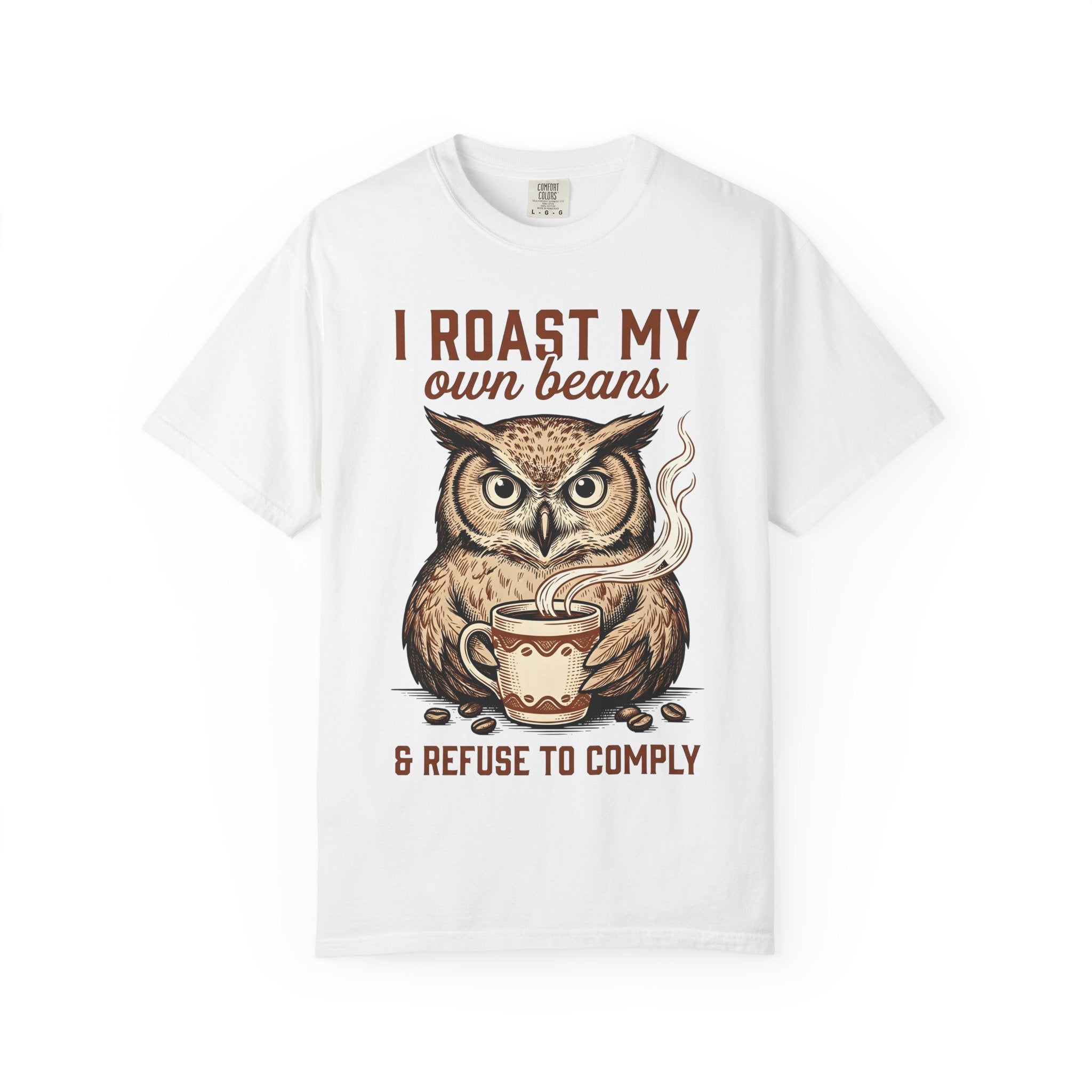 Owl Drink Cup Shirt Coffee Critter Gift Women Classic Tee Mug T-Shirt Coffee Fan Vintage Tshirt Animal Graphic Doodle Coffee Seeds Tshirt