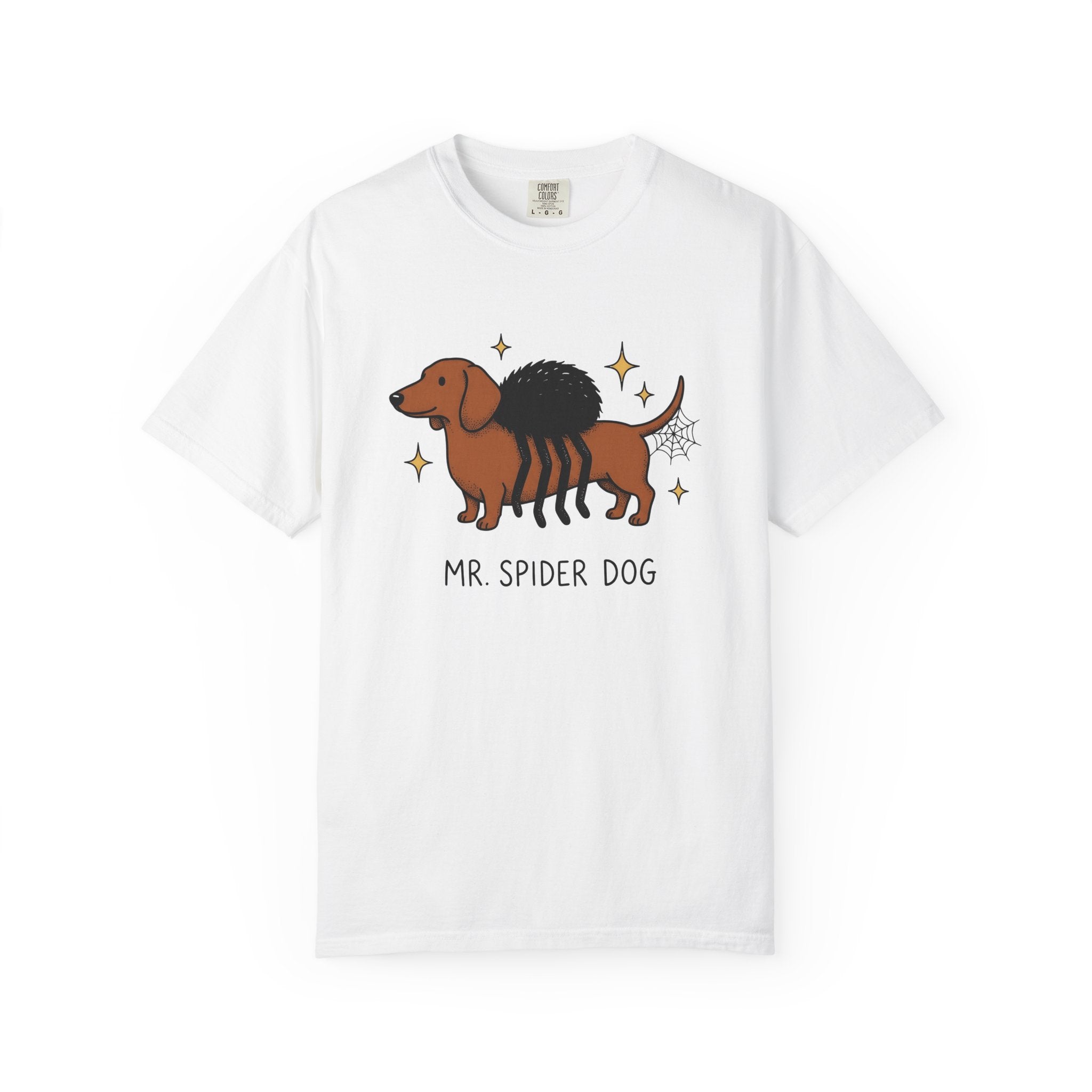 Dachshund Spider Costume Shirt Halloween Dog Gift Women Cartoon Tee Wiener Dog T-Shirt Horror Fan Comic Tshirt Dog Graphic Retro Spider Web