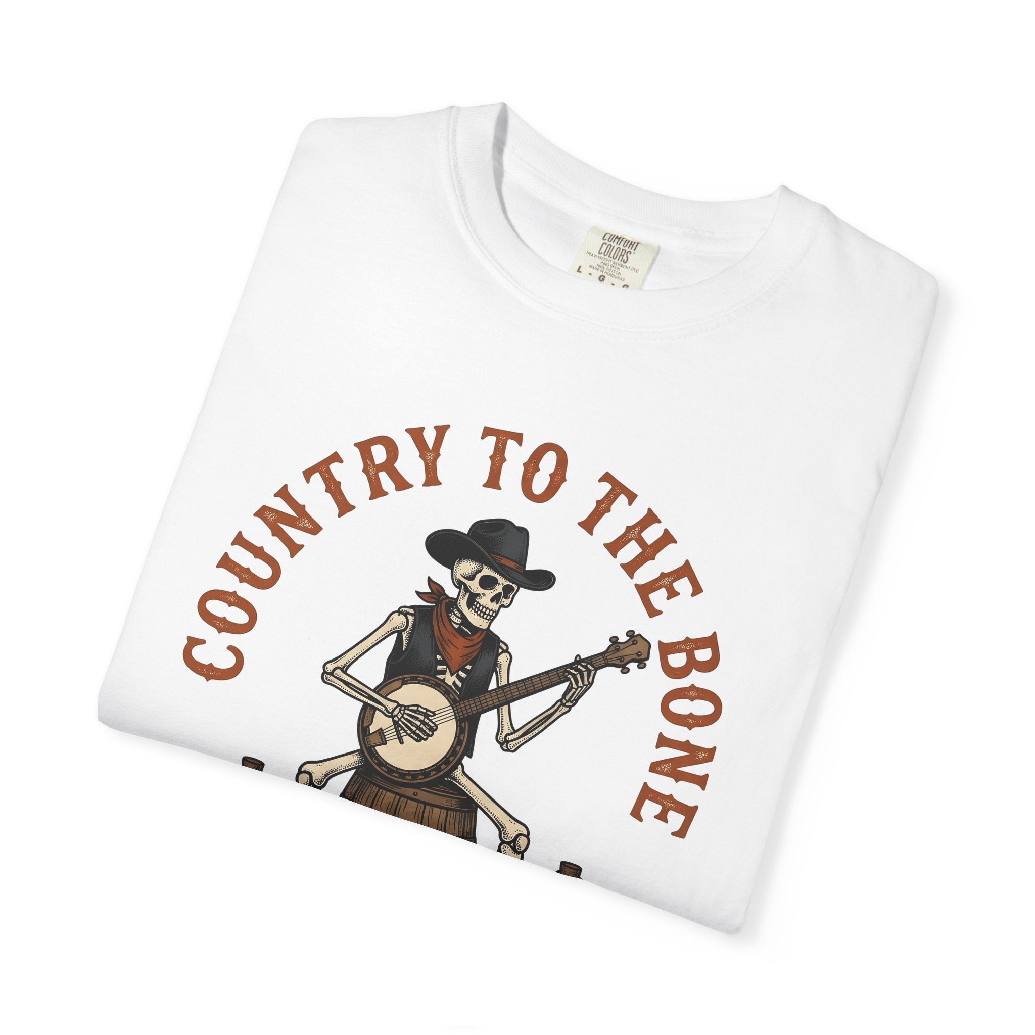 Bone Cowboy Shirt Halloween Rustic Gift Women Antique Tee Skeleton T-Shirt Horror Fan Vintage Tshirt Country Graphic Cartoon Acoustic Guitar