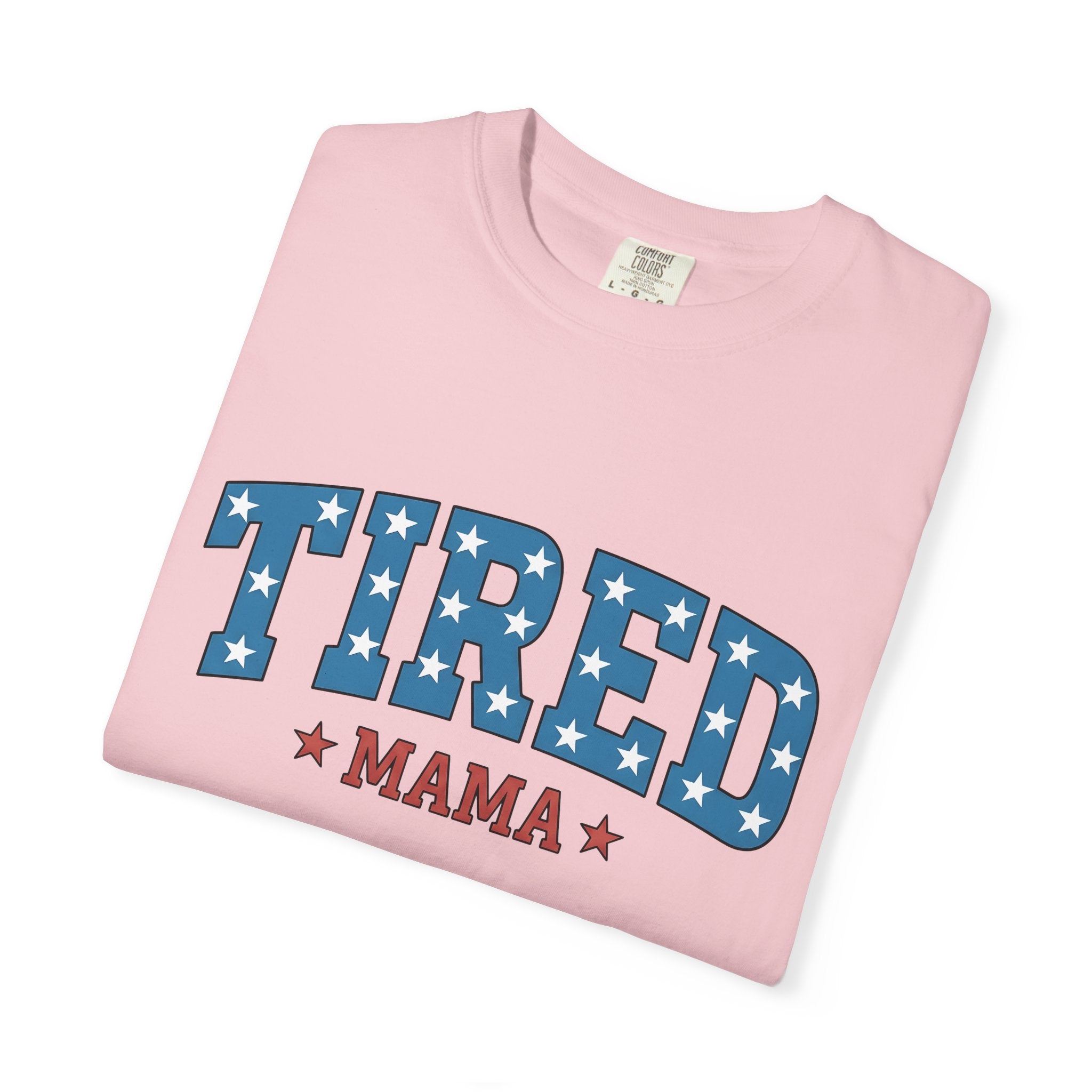 Star Pattern Lettering Shirt Moms Flag Gift Women Graphic Tee Typography T-Shirt Motherhood Fan Minimalist Tshirt Banner Graphic Design