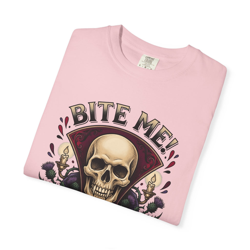 Skull Illustration Shirt Halloween Bloodsucker Gift Women Dark Tee Skull T-Shirt Horror Fan Gothic Tshirt Vampire Graphic Retro Wine Goblets