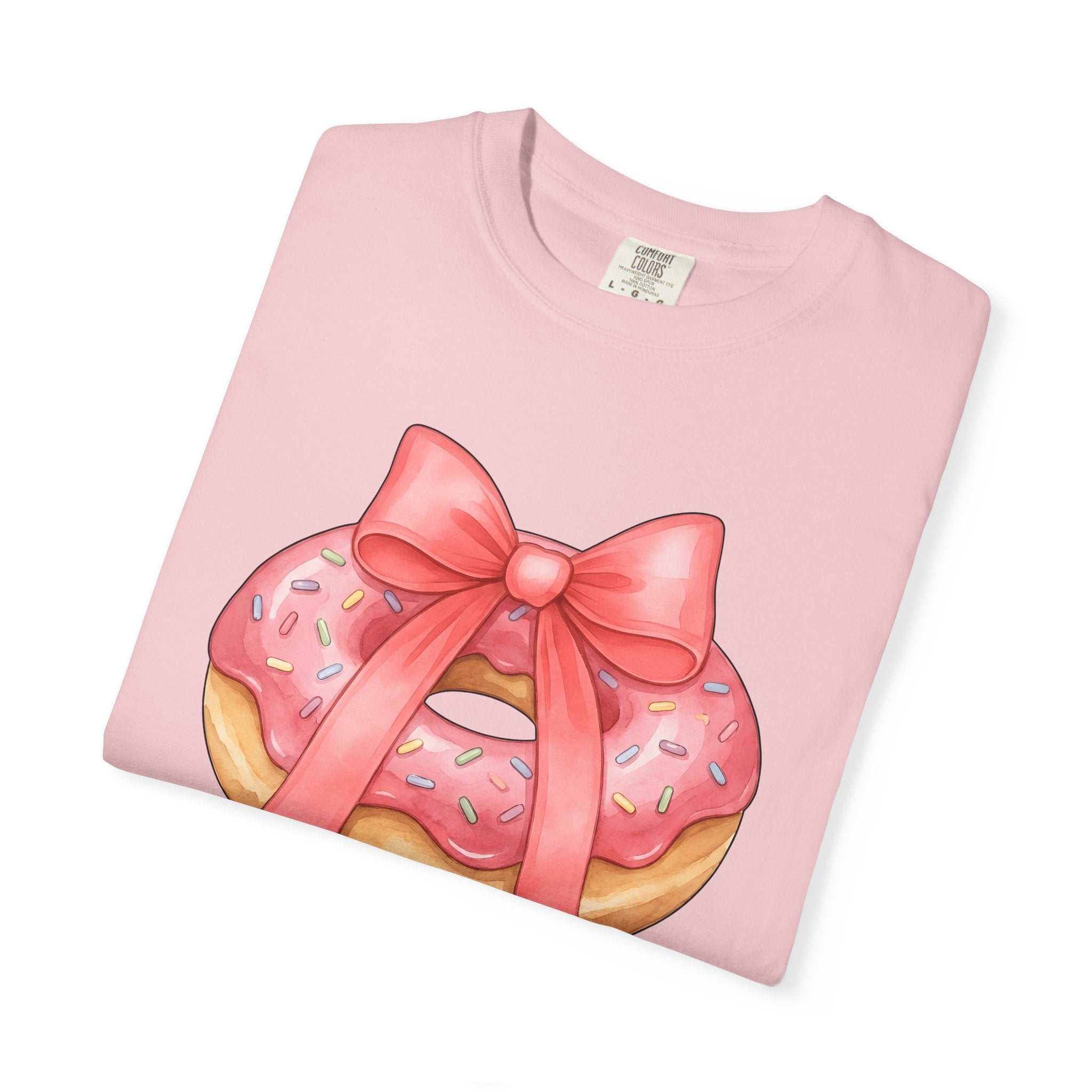 Sprinkle Donut Bow Shirt Desserts Confectionery Gift Women Brush Stroke Tee Donut T-Shirt Pastry Fan Watercolor Tshirt Candy Graphic
