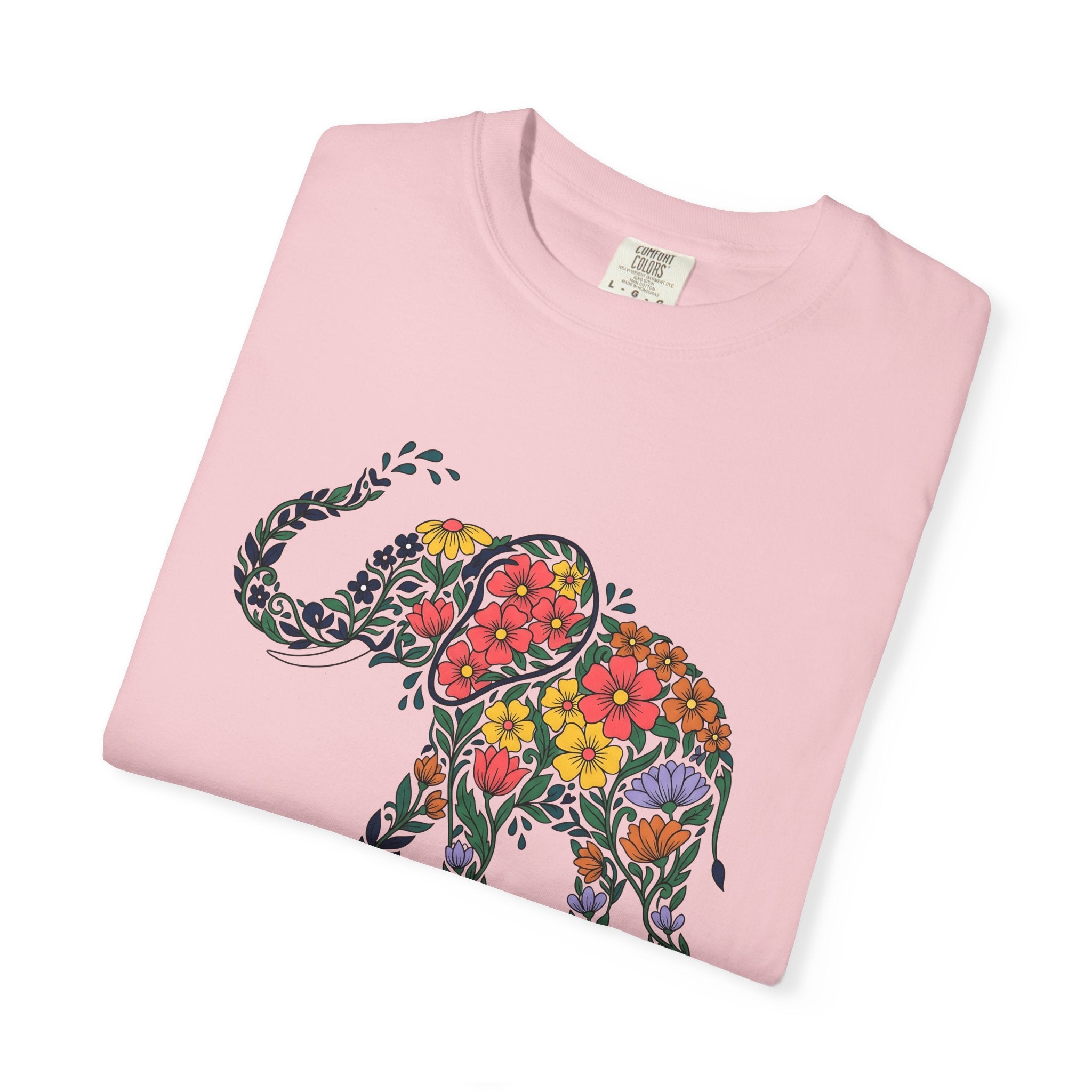 Floral Pachyderm Shirt St. Valentine's Day Critter Gift Women Vintage Tee Elephant T-Shirt Valentine Fan Retro Tshirt Animal Graphic