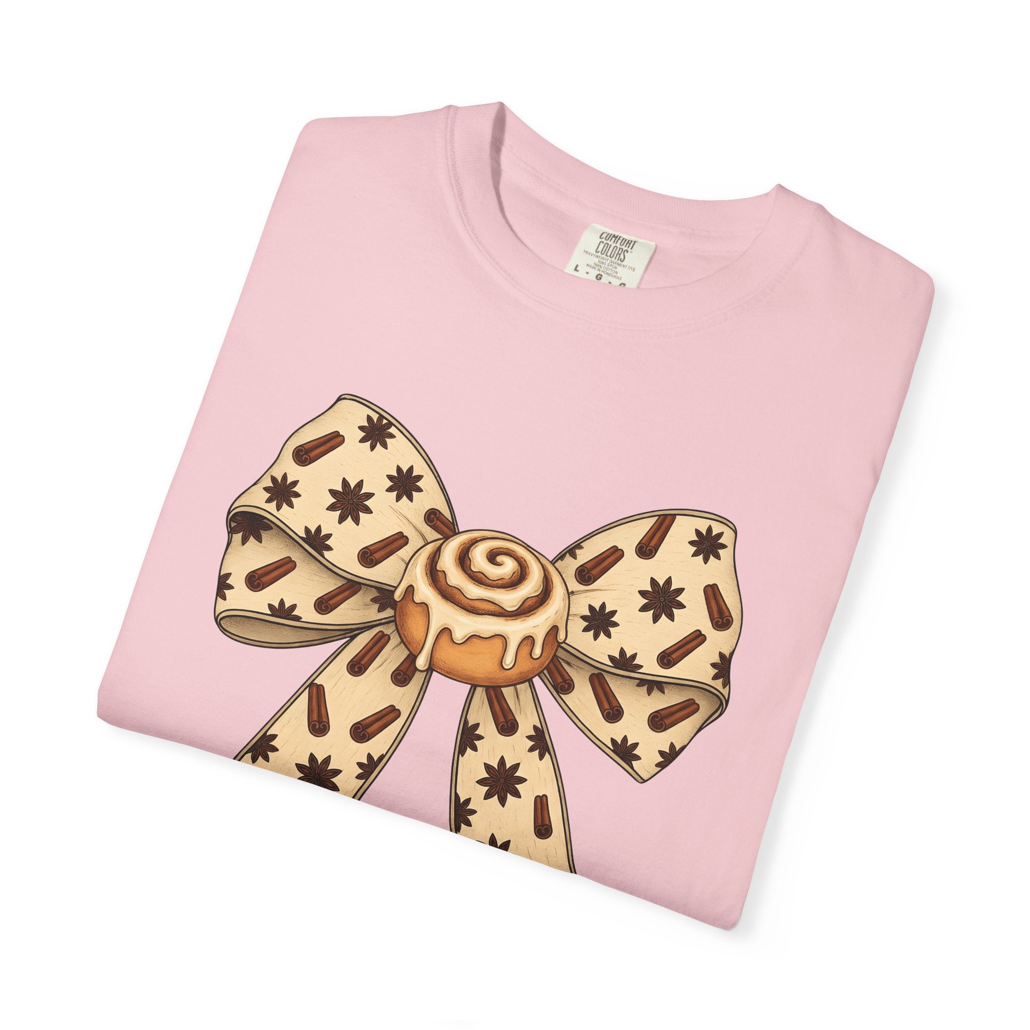 Cinnamon Twist Bow Shirt Desserts Food Gift Women Cheerful Tee Cinnamon Roll T-Shirt Pastry Fan Sweet Tshirt Foodie Graphic Sketch Spice
