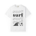 Wave Beach Scene Shirt Surfing Vacation Gift Women Bold Graphic Tee Ocean T-Shirt Surfer Fan Graphic Design Retro Palm Tree Tshirt