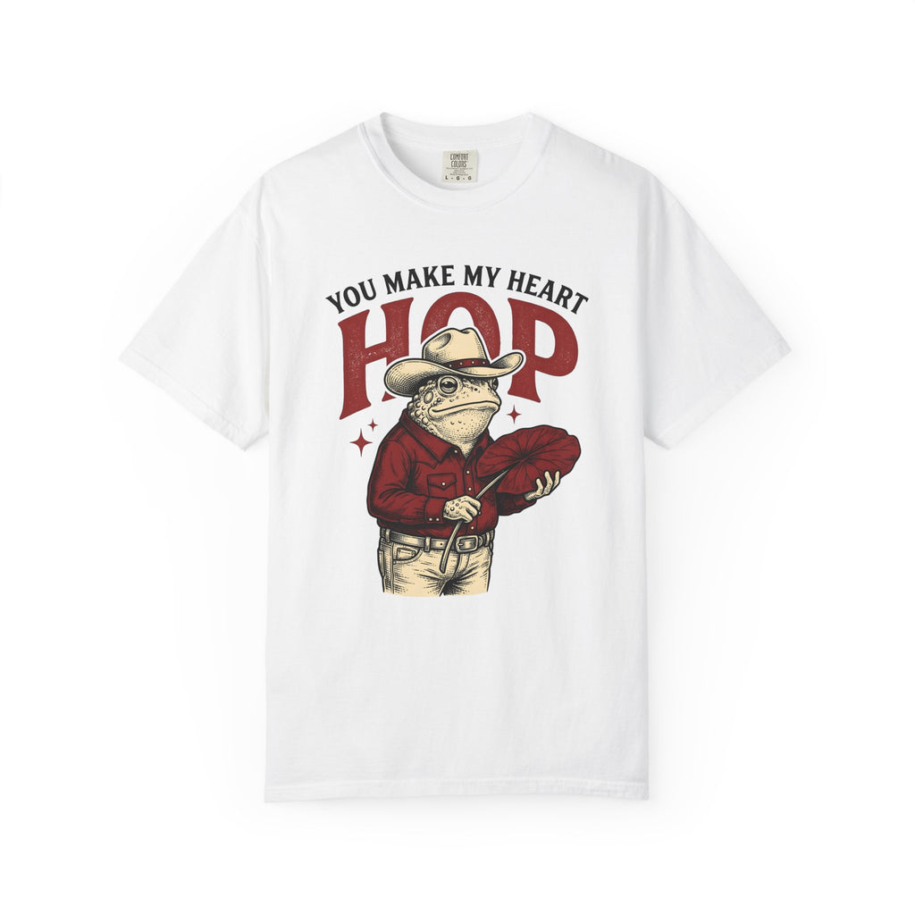 Cowboy Amphibian Shirt St. Valentine's Day Nature Gift Women Old Fashioned Tee Frog T-Shirt Valentine Fan Retro Tshirt Environmental Graphic
