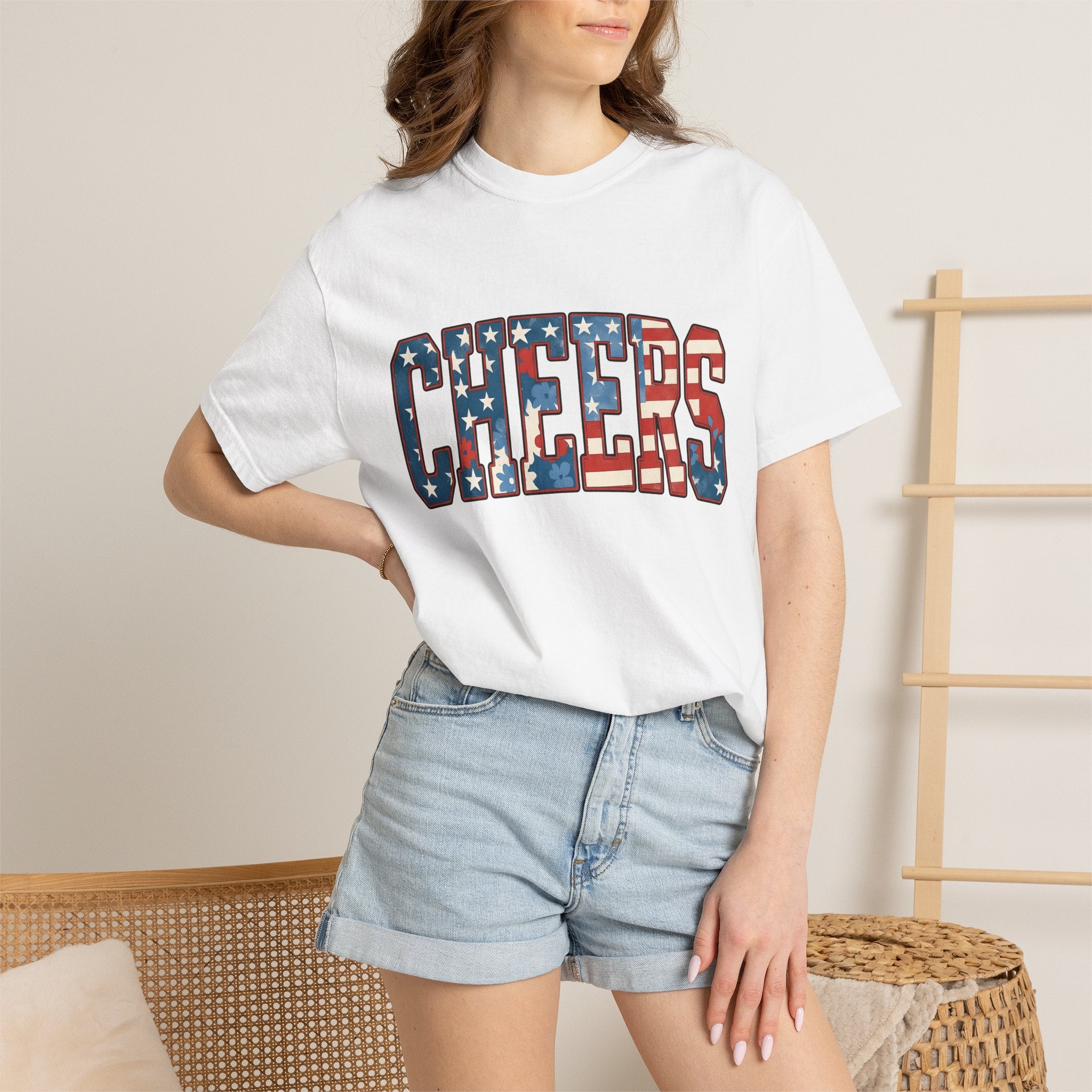 Stars Stripes Print Shirt 4th Of July Gathering Gift Women Retro Tee American Flag T-Shirt Independence Day Fan Patriotic Tshirt Party