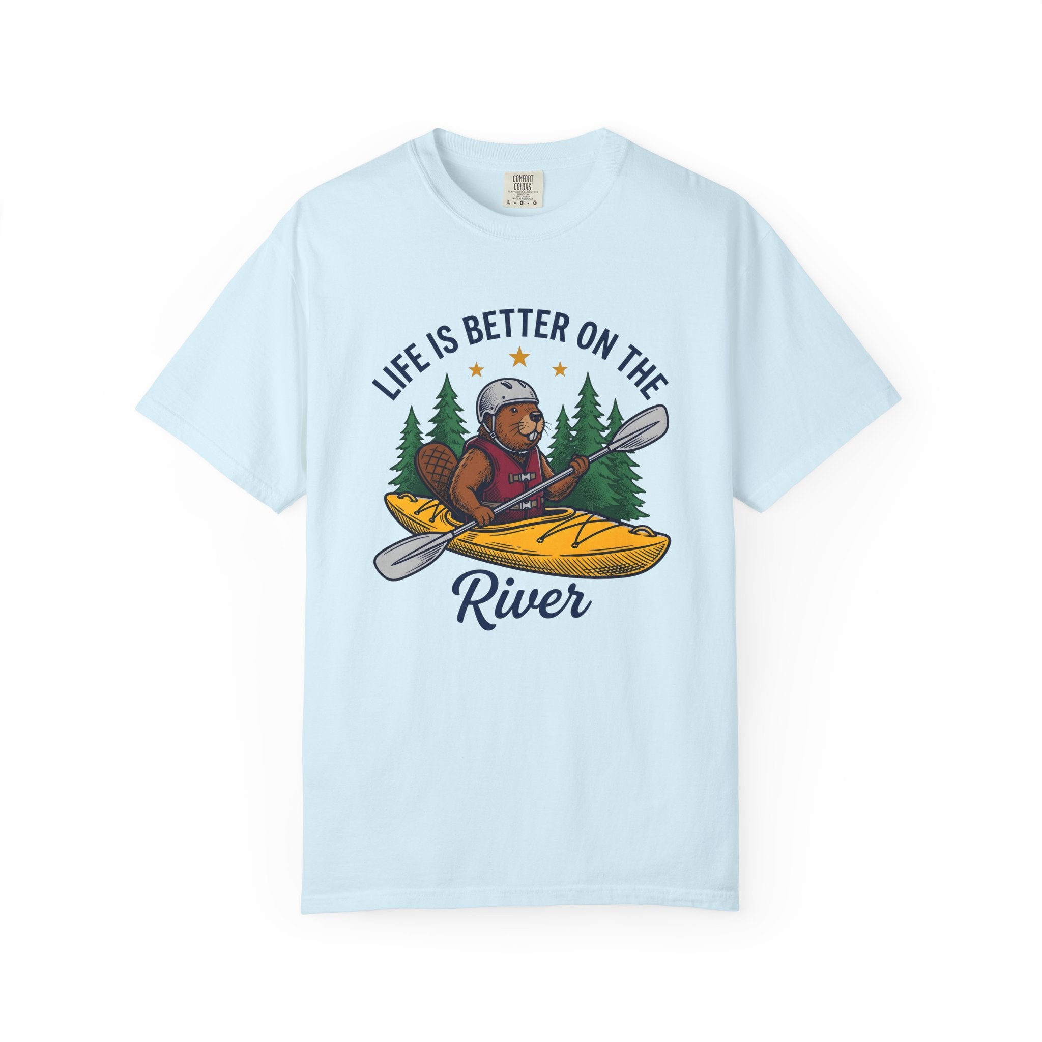 Beaver Kayak Shirt Kayaking Adventure Gift Women Vintage Tee Canoe T-Shirt Paddling Enthusiast Retro Tshirt Exploration Graphic Hand Drawn