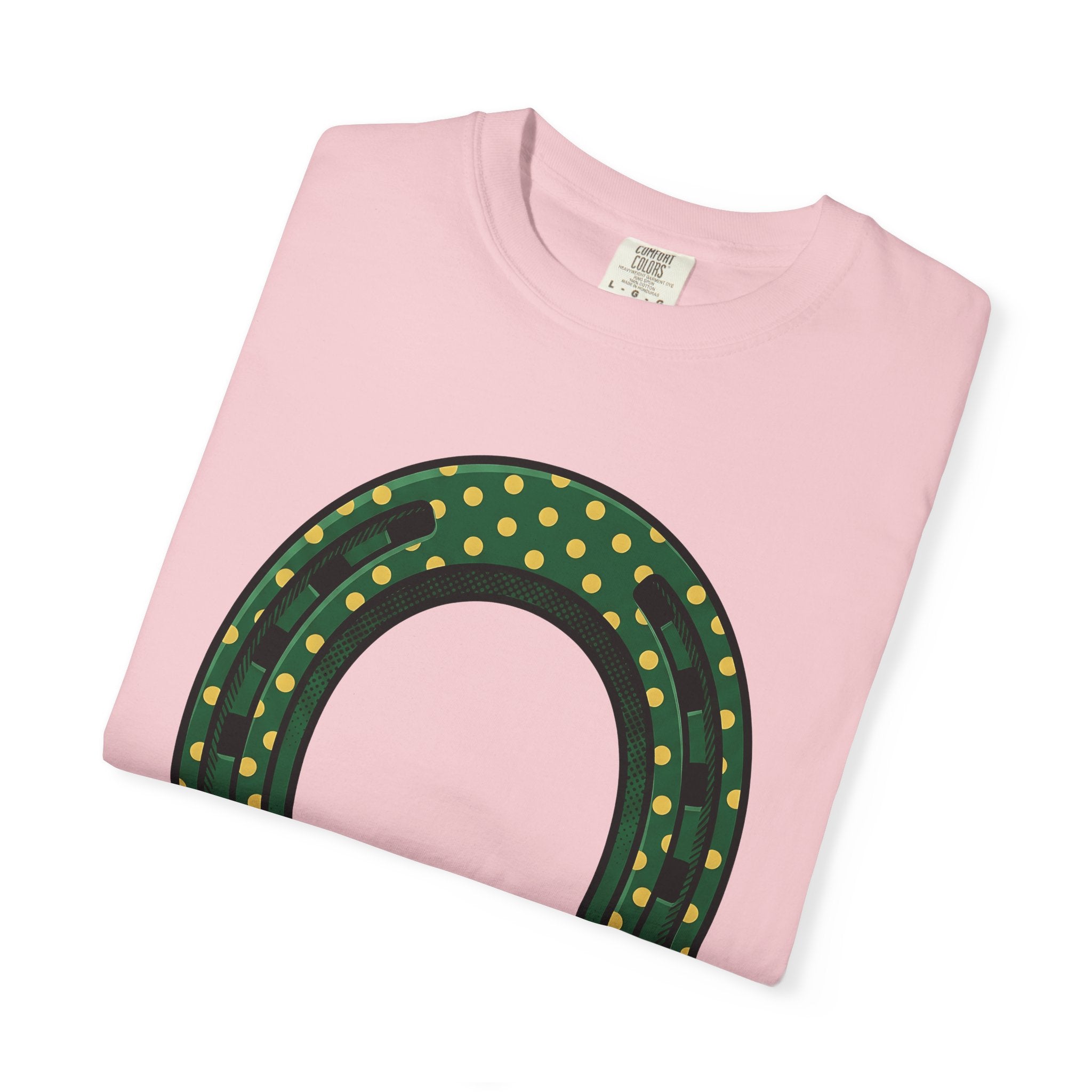 Lucky Horseshoe Shirt St Patrick's Day Amulet Gift Women Hand Drawn Tee Horseshoe T-Shirt St Patricks Fan Hand Drawn Tshirt Charm Graphic