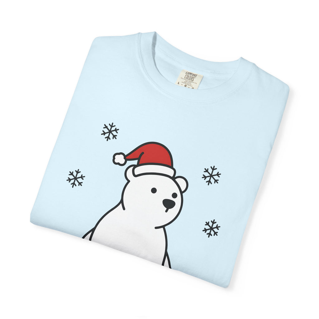 Arctic Bear Shirt Christmas Wildlife Gift Women Adorable Tee Polar Bear T-Shirt Xmas Fan Cute Tshirt Animal Graphic Simple Ice Crystals