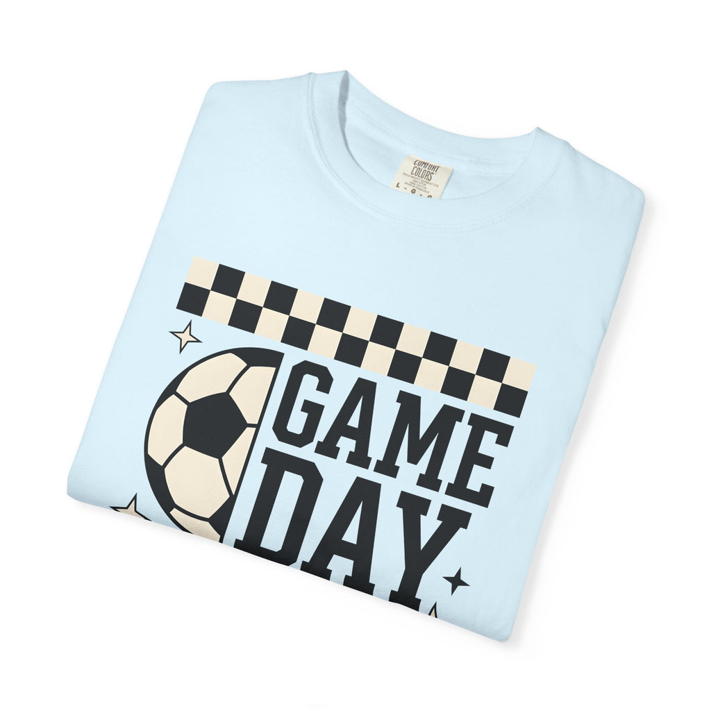 Soccer Ball Shirt Mom Sports Gift Women Bold Graphic Tee Football T-Shirt Soccer Mom Fan Graphic Tshirt Athlete Graphic Retro Checkerboard