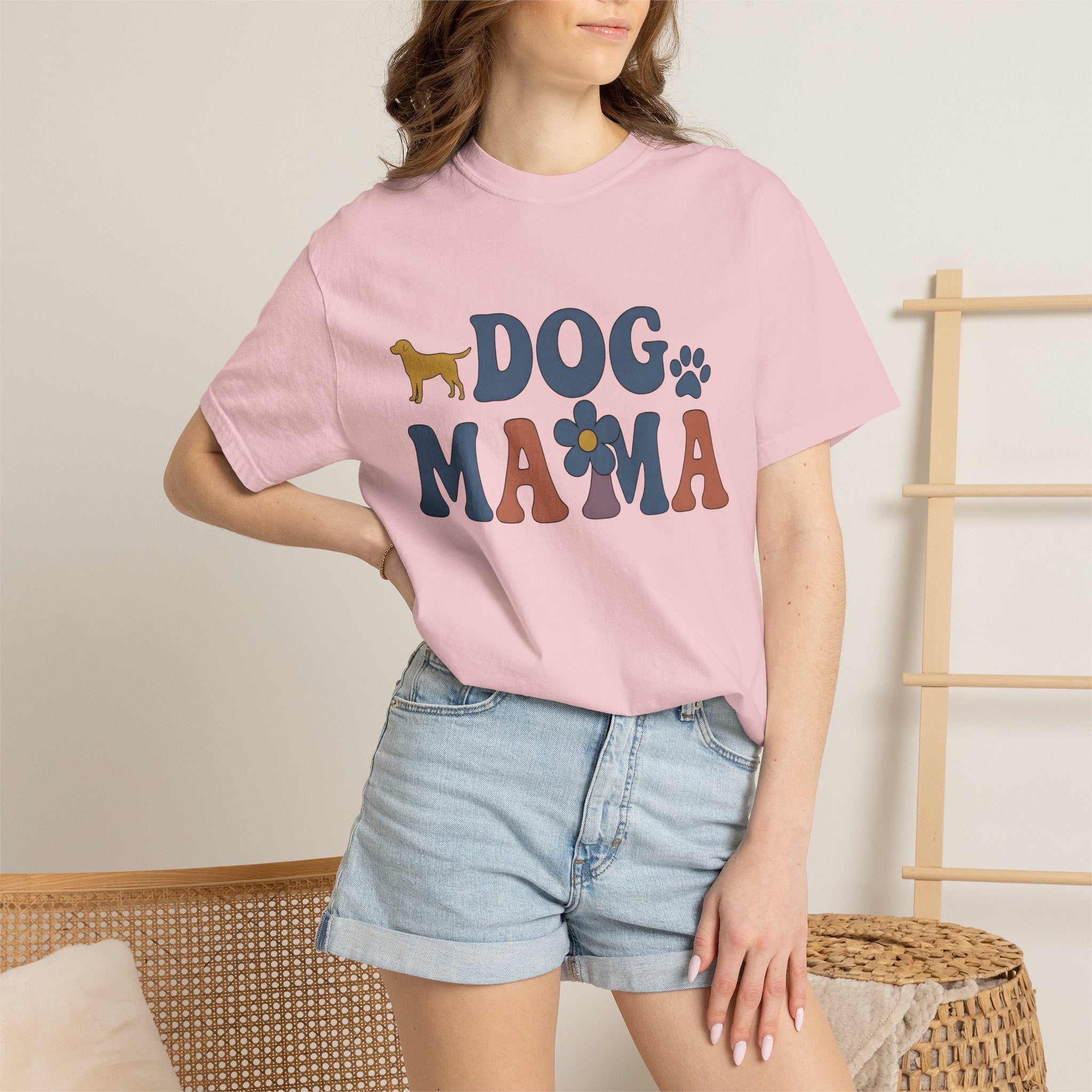 Dog Illustration Shirt Dog Animal Gift Women Cute Tee Puppy T-Shirt Dog Owner Dog Fan Canine Graphic Vintage Blossom Tshirt