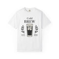 Iced Latte Shirt Coffee Cuisine Gift Women Hand Painted Tee Cold Brew T-Shirt Coffee Fan Painted Tshirt Food Graphic Outline Plant Tshirt