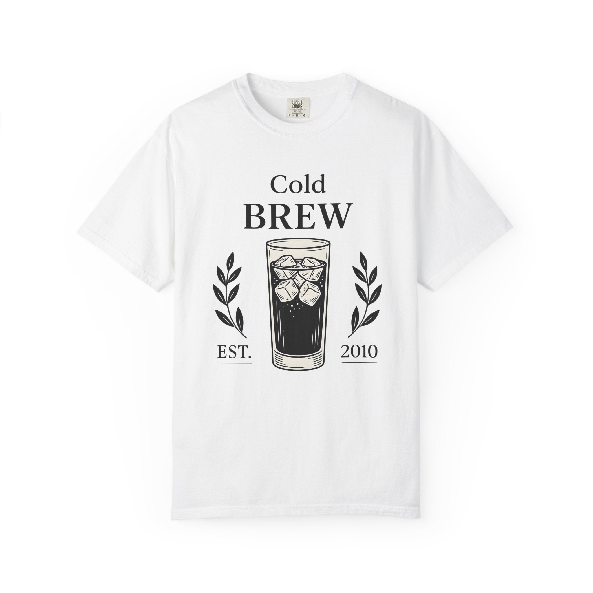 Iced Latte Shirt Coffee Cuisine Gift Women Hand Painted Tee Cold Brew T-Shirt Coffee Fan Painted Tshirt Food Graphic Outline Plant Tshirt
