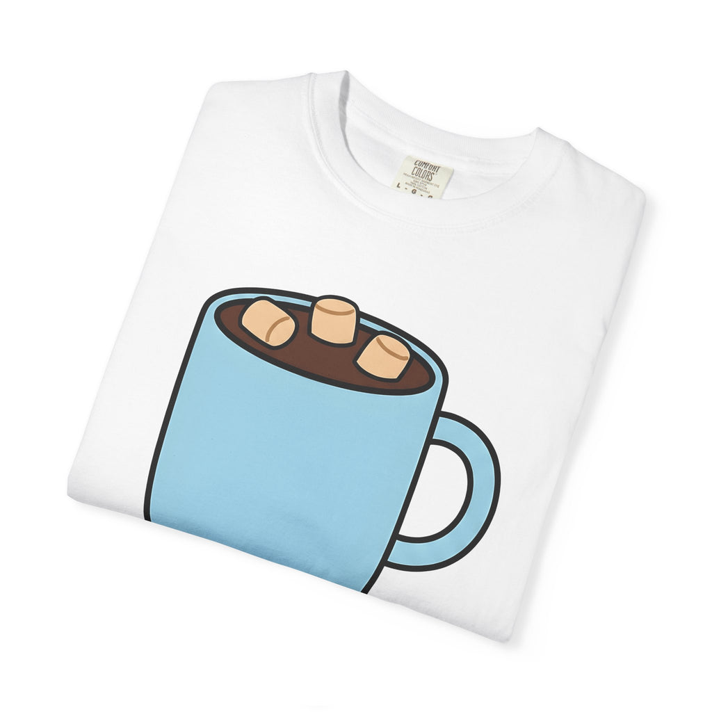 Warm Chocolate Mug Shirt Drinks Snug Gift Women Line Art Tee Hot Chocolate T-Shirt Beverage Fan Minimalist Tshirt Cozy Graphic Outline