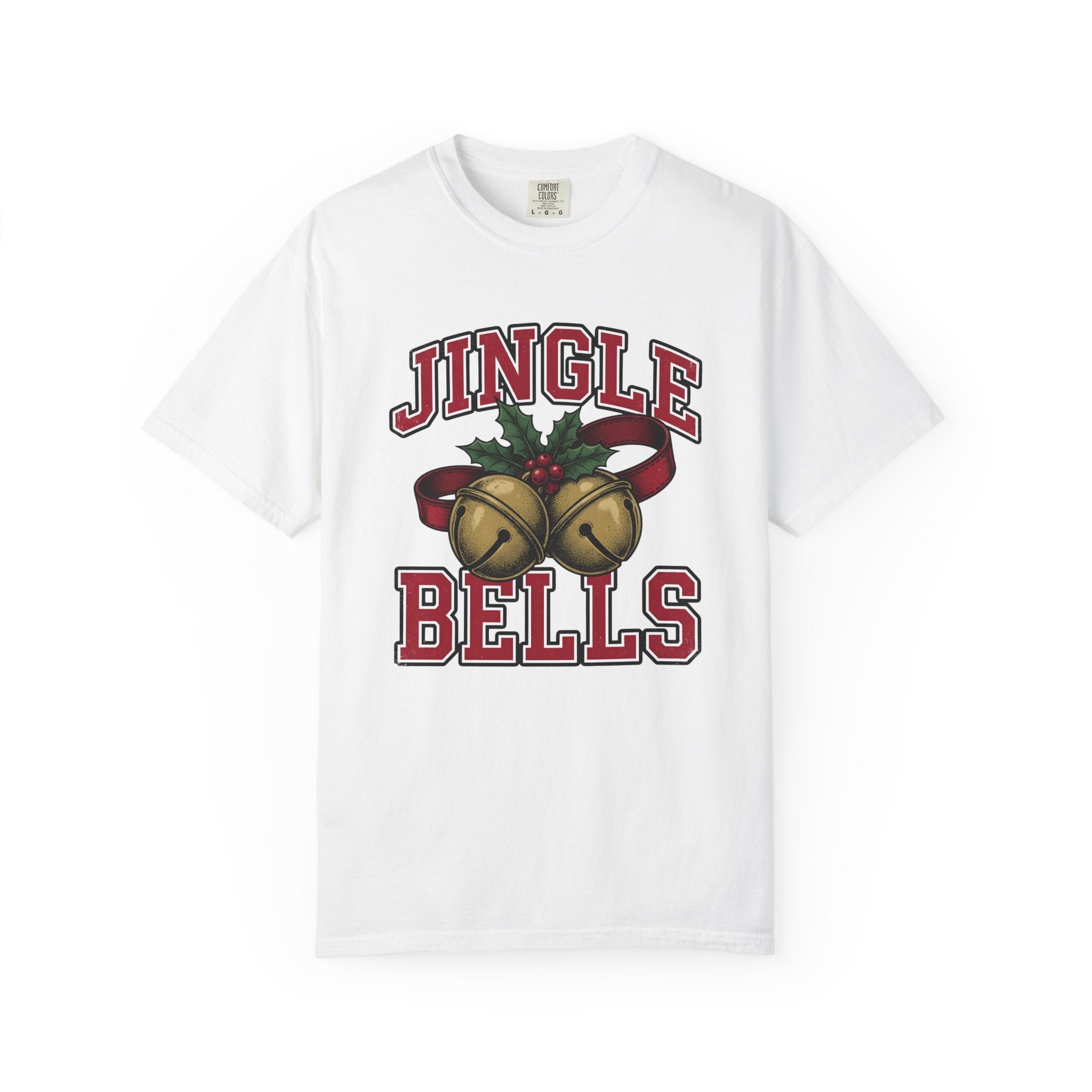 Holiday Bells Shirt Christmas Yuletide Gift Women Farmhouse Tee Jingle Bell T-Shirt Christmas Fan Rustic Tshirt Winter Graphic Antique Pine