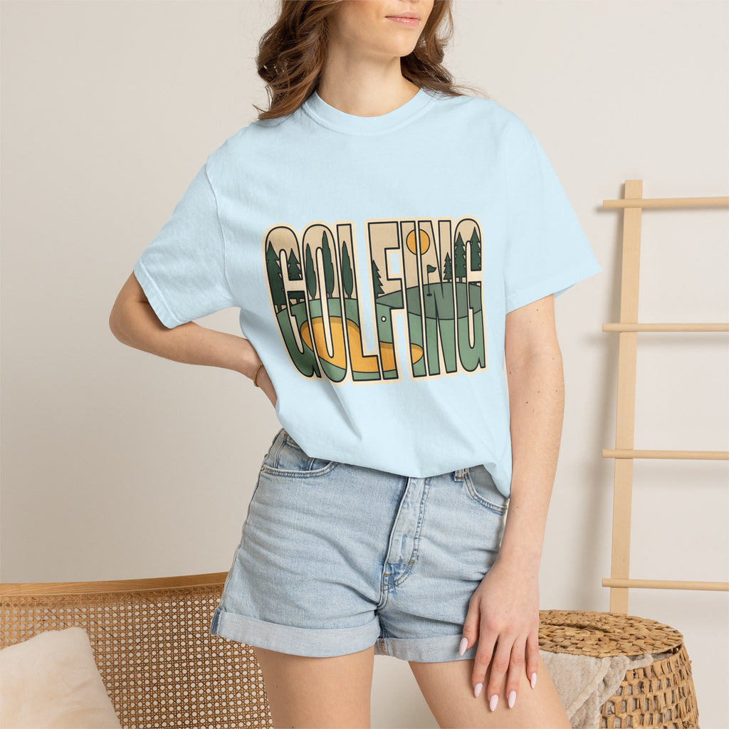 Golf Course Shirt Golf Outdoors Gift Women Bold Graphic Tee Links T-Shirt Golfer Enthusiast Graphic Tshirt Nature Graphic Minimal Trees