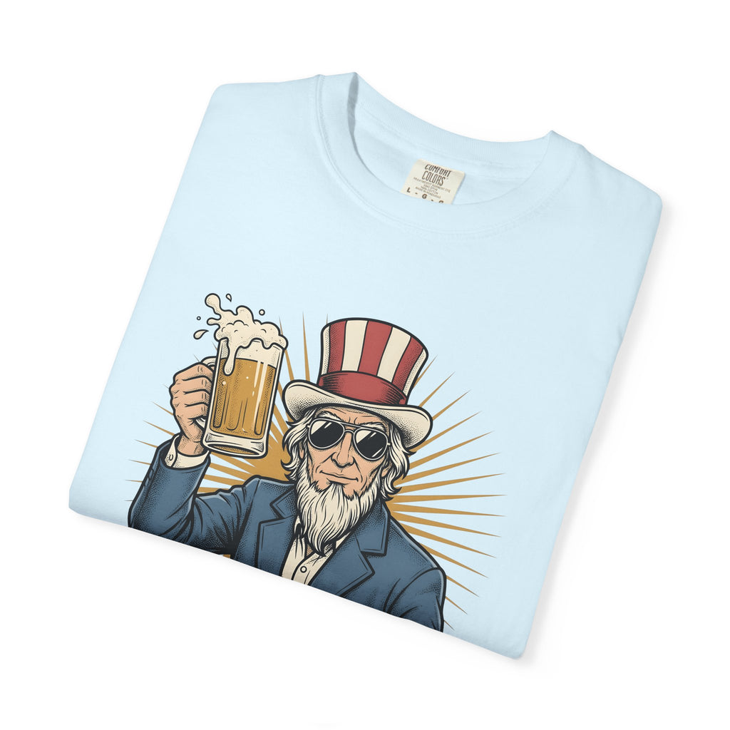 Uncle Sam Beer Shirt 4th Of July Beer Gift Women Vintage Tee Patriotic T-Shirt Beer Fan Patriotic Tshirt Beer Graphic Retro Sunglasses