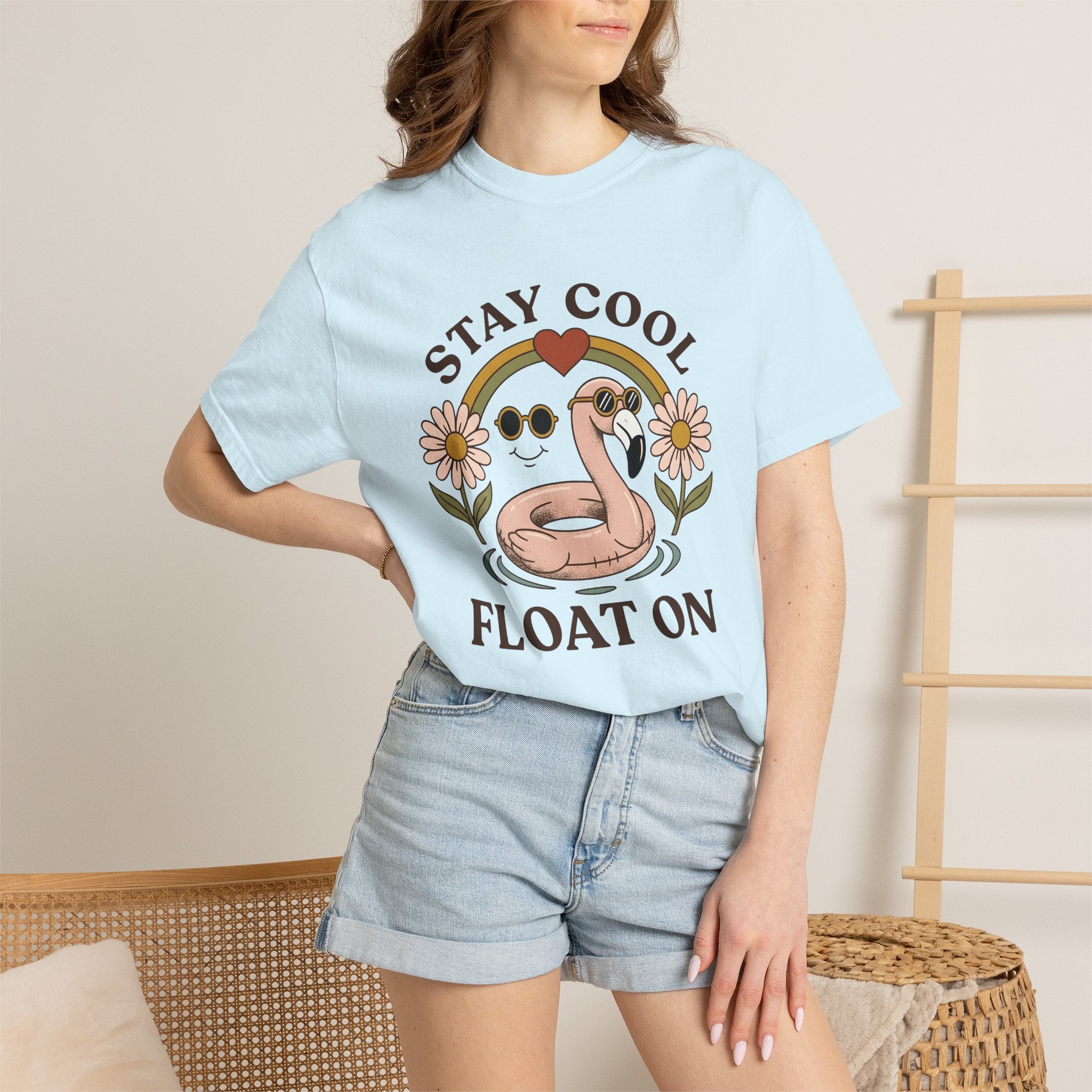 Flamingo Pool Float Shirt Sports Beach Gift Women Nostalgic Tee Inflatable T-Shirt Athlete Fan Coastal Graphic Tshirt Classic Sunflower