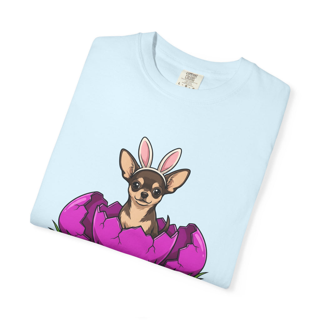 Chihuahua Bunny Ears Shirt Dog Holiday Gift Women Cartoon Tee Puppy T-Shirt Dog Fan Comic Tshirt Easter Graphic Kawaii Easter Egg Tshirt