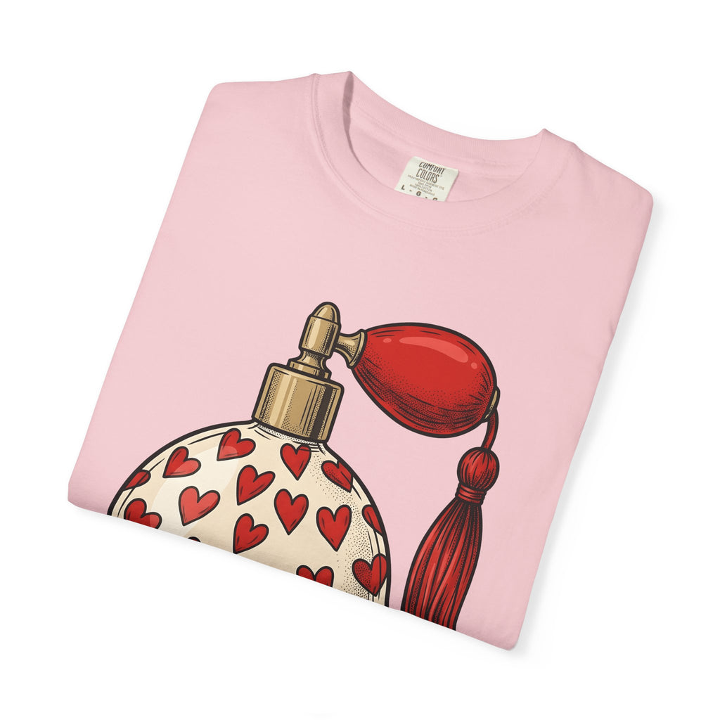 Perfume Container Shirt Valentines Day Passion Gift Women Graphic Tee Bottle T-Shirt Valentine Fan Artistic Tshirt Desire Graphic Old School