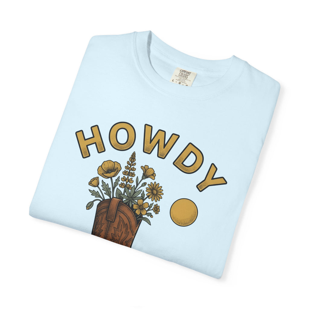 Riding Boot Shirt Cowgirl Farm Gift Women Antique Tee Riding Boots T-Shirt Rodeo Fan Vintage Tshirt Ranch Graphic Doodle Wild Blooms Tshirt