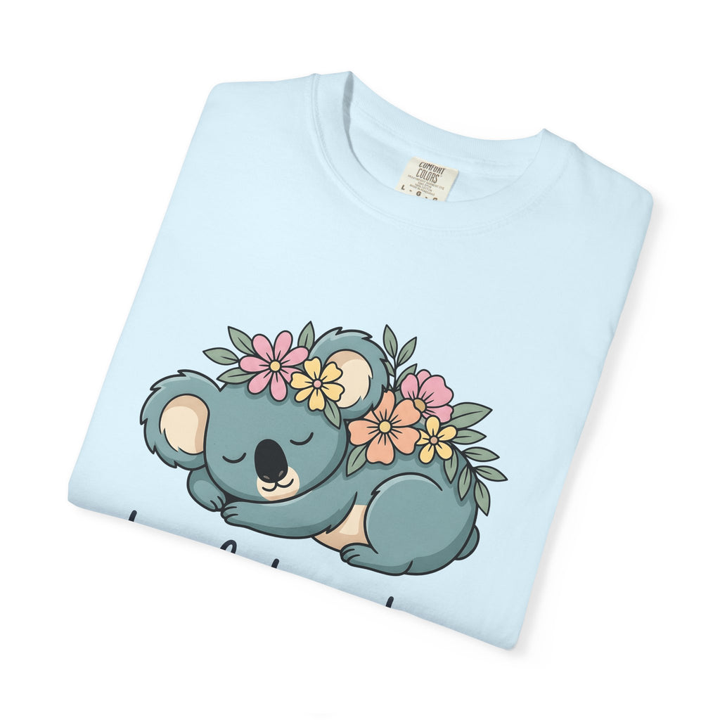 Koala Graphic Shirt Funny Animal Gift Women Cute Tee Koala T-Shirt Humor Fan Kawaii Tshirt Wildlife Graphic Cartoon Flower Crown Tshirt