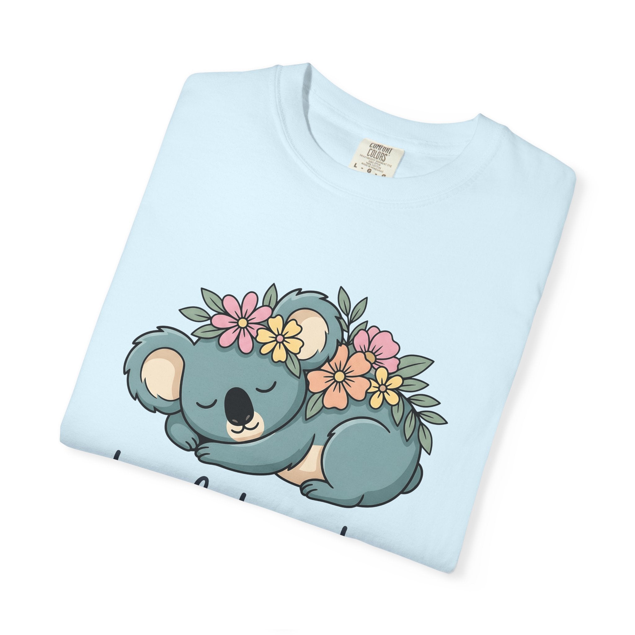 Koala Graphic Shirt Funny Animal Gift Women Cute Tee Koala T-Shirt Humor Fan Kawaii Tshirt Wildlife Graphic Cartoon Flower Crown Tshirt