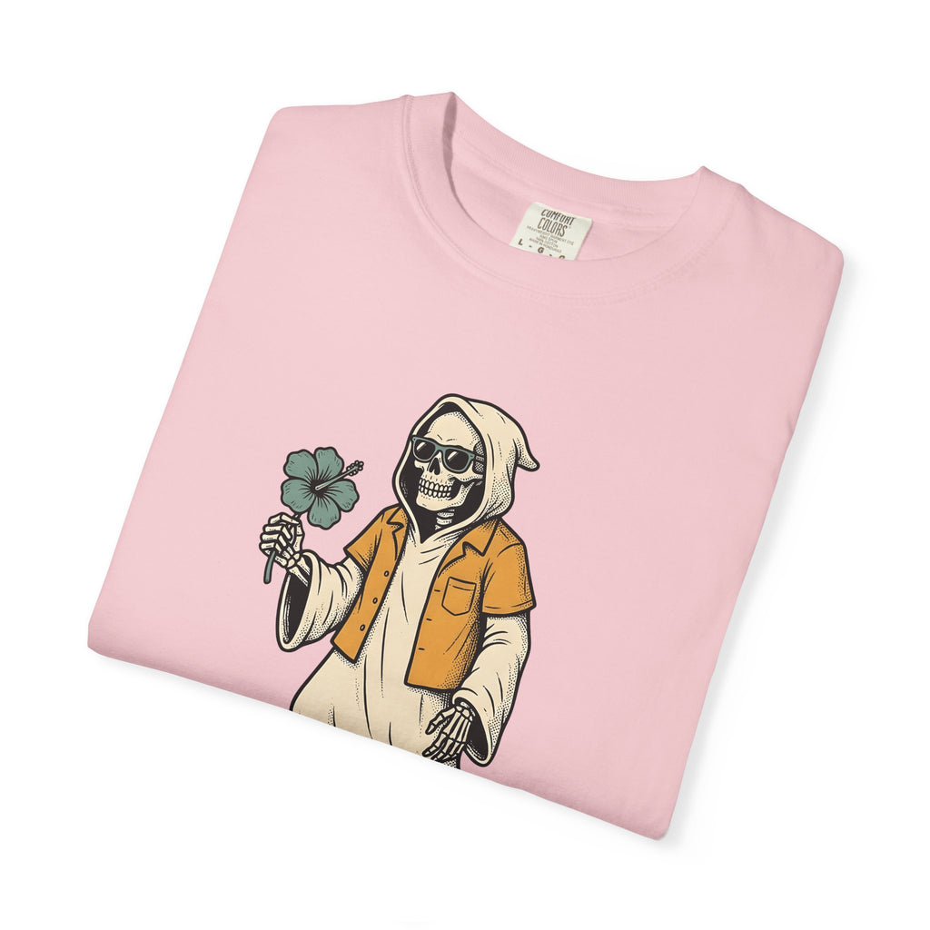 Skeleton Surfer Shirt Surfing Halloween Gift Women Tattoo Tee Skeleton T-Shirt Surfer Fan Ink Tshirt Spooky Graphic Vintage Hibiscus Tshirt