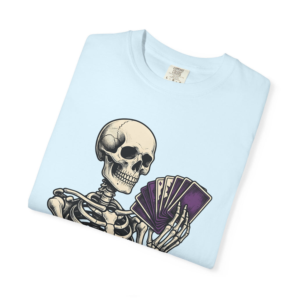 Skeleton Playing Cards Shirt Halloween Gothic Gift Women Vintage Tee Card Shark T-Shirt Horror Fan Retro Tshirt Dark Graphic Hand Drawn