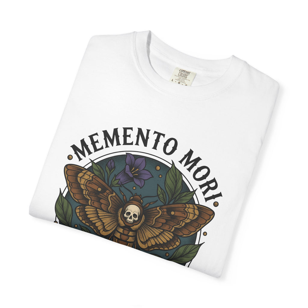 Death Moth Shirt Gothic Floral Gift Women Tattoo Tee Moth T-Shirt Goth Fan Ink Tshirt Bouquet Graphic Vintage Skull Tshirt
